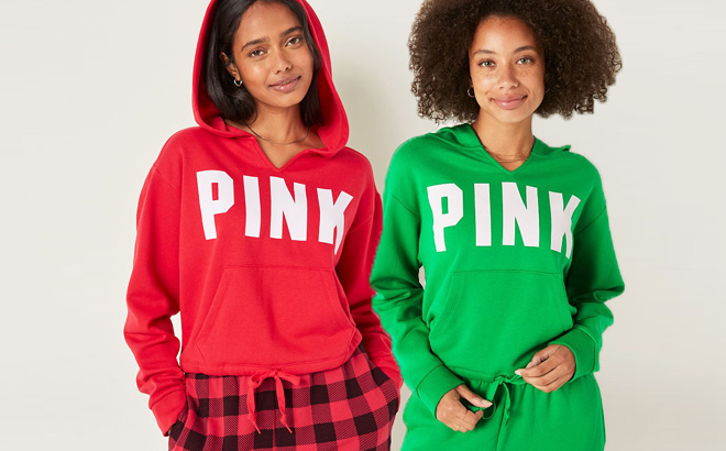 Victoria’s Secret PINK Fleece Cropped Cinched Campus Hoodie