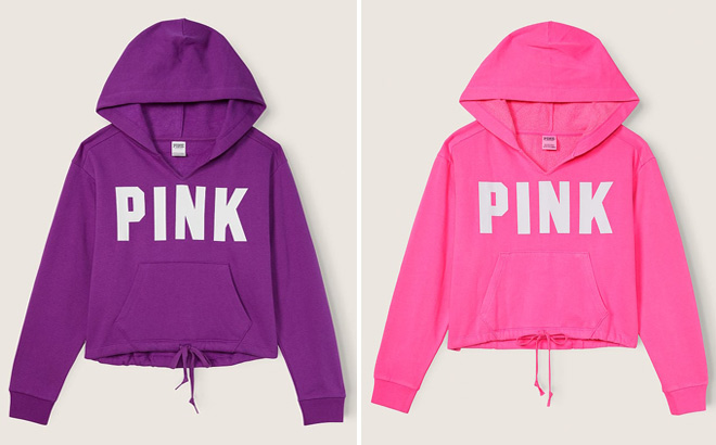 Victoria’s Secret PINK Fleece Cropped Cinched Campus Hoodie