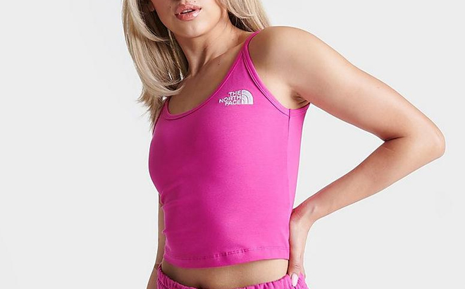 Woman Wearing The North Face Cropped Cami Tank Top