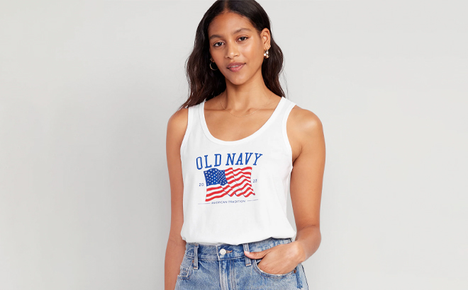 Womens Matching Old Navy Flag Tank Top