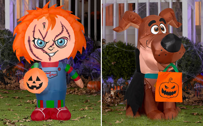 42 1 Inch Inflatable Halloween Stylized Universal Chucky and Vampire Scoob Puppy
