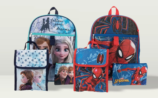 5 Piece Character Backpack Sets