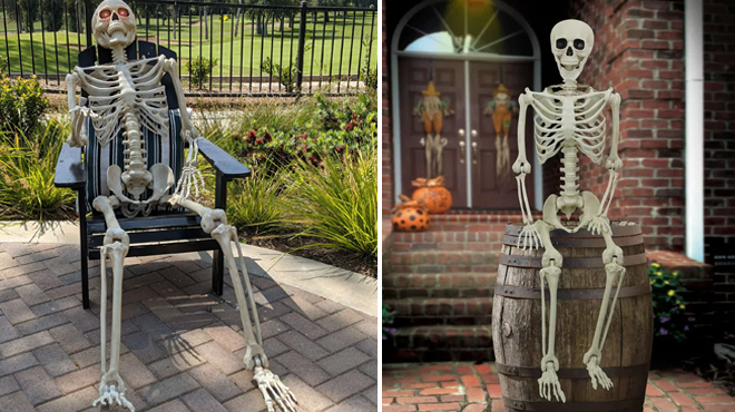84 Inch Tall Plastic Posable Skeleton Halloween Decoration