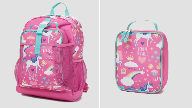 AD Sutton Girls Unicorn 2 in 1 Backpack set Backpack and Lunch Bag