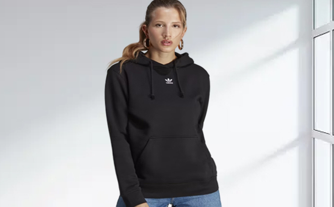 Adidas Adicolor Essentials Fleece Hoodie in Black