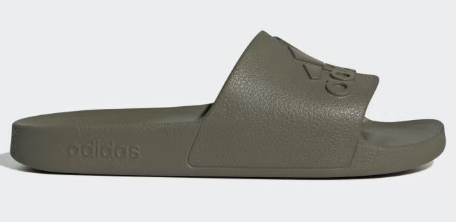 Adidas Adillette Aqua Slides in Olive Strata Color