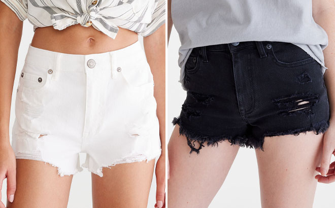 Aeropostale Womens High Rise Denim Shorty Shorts and High Rise Denim Shorty Shorts Aeropostale Womens High Rise Denim Shorty Shorts and High Rise Denim Shorty Shorts