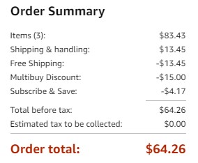 Amazon Baby Items Checkout Screenshot