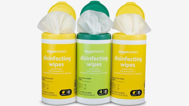 Amazon Basics Disinfecting Wipes 3 Pack