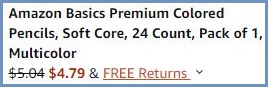 Amazon Basics Premium Colored Pencils Checkout Summary