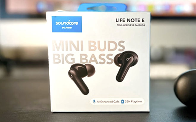 Anker Soundcore Life Note E True Wireless Earphones on a Box