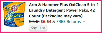 Arm Hammer 5 in 1 Laundry Detergent 42 Count Pods Checkout Summary