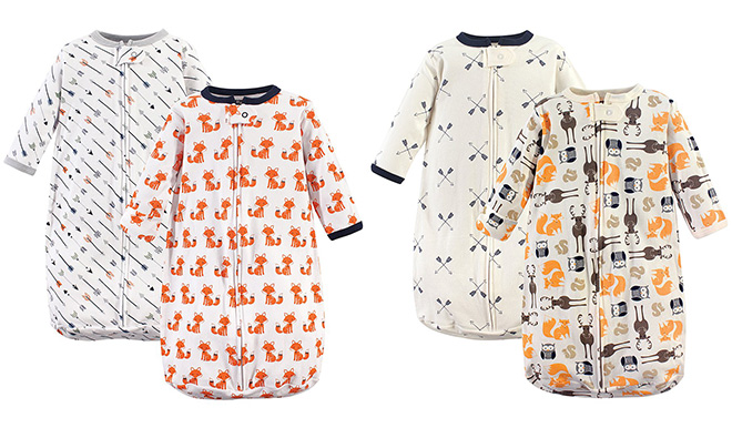 Hudson Baby Wearable Blanket Long-Sleeve 2-Pack Set