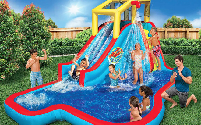 Banzai Slide N Soak Inflatable Outdoor Kids Water Park Play Center