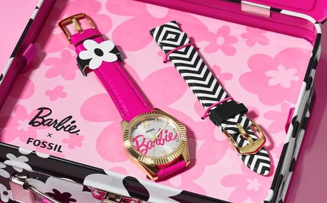 Barbie x Fossil Special Edition Pink Leather Watch