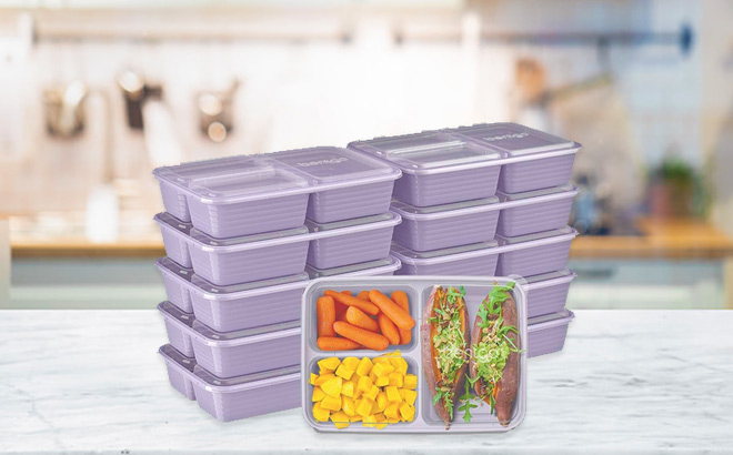 Bentgo Meal Prep Containers on the table in the kitchen