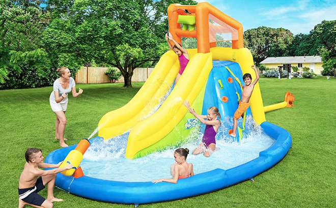 Bestway H2OGO Mount Splashmore Kids Outdoor Inflatable Water Slide Splash Park