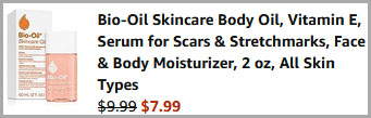 Bio Oil Skincare Body Oil Order Summary