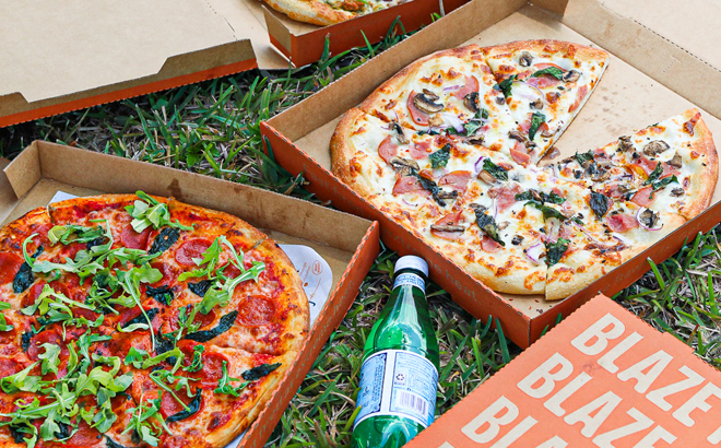 Blaze Pizza with Boxes on the Grass