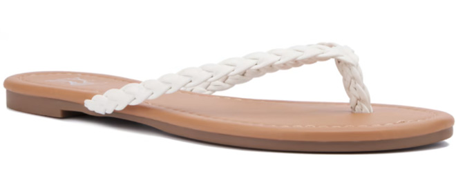 New York & Company Braided-Strap Flip-Flop Sandal
