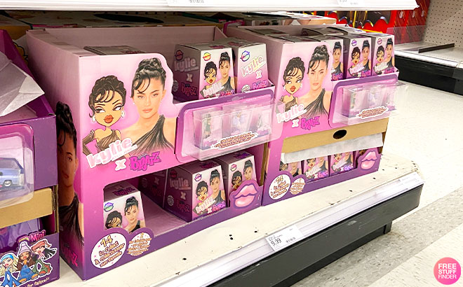 Bratz x Kylie Jenner Collectible Mini Figures on a Shelf