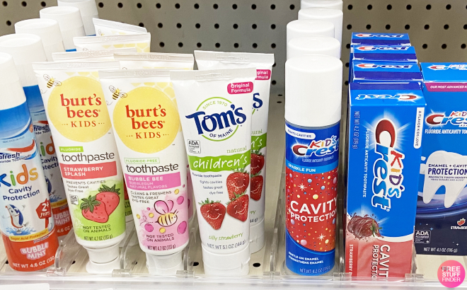Burts Bees and Crest Kids Toothpaste