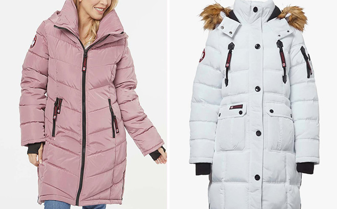 Canada Weather Gear Haze snd White Natural Hooded Puffer Parka Canada Weather Gear Haze snd White Natural Hooded Puffer Parka