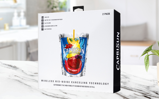 Capri Sun Noise Canceling Juice Drinks on Kitchen Counter
