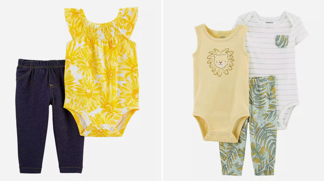Carters Baby Girls Bodysuit Set and Baby Boys Short Set