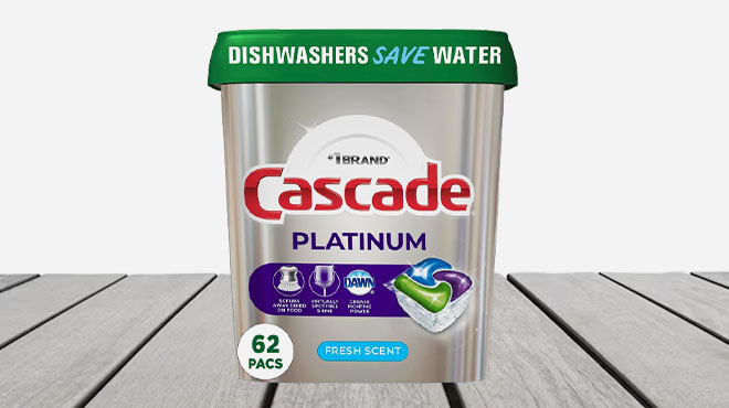 Cascade Platinum Plus Dishwasher Pod in 62 Count