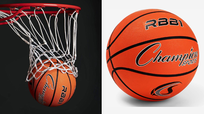 Champion Sports Official Rubber Basketballs in Orange
