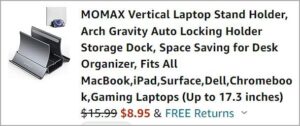 Checkout page of Momax Vertical Laptop Stand Holder