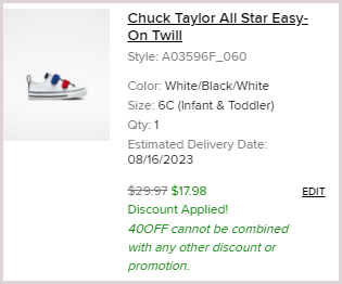 Chuc Taylor All Star Kids Easy On Twill Shoes Checkout Screenshot