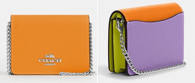 Coach Outlet Mini Wallet On A Chain In Colorblock