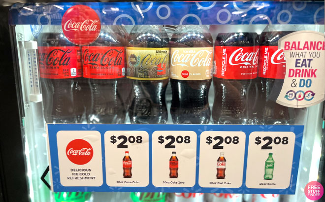 Coca Cola 20oz on a Refrigator