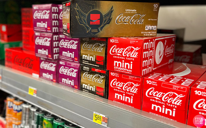 Coca Cola Ultimate 10 Mini Cans on a Shelf