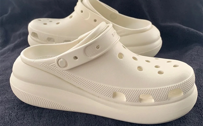 Crocs Classic Crush Clogs in Bone