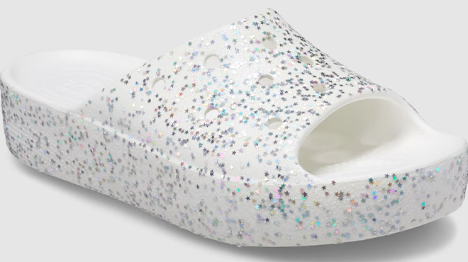 Crocs Classic Platform Starry Glitter Slides