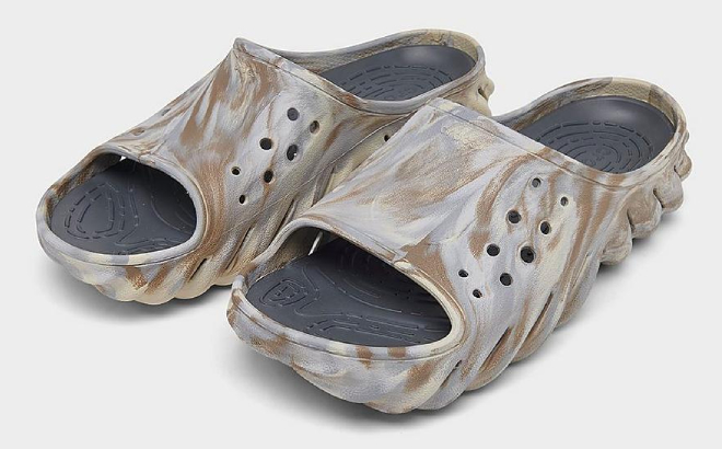 Crocs Echo Slide Sandals in Bone Multi Color