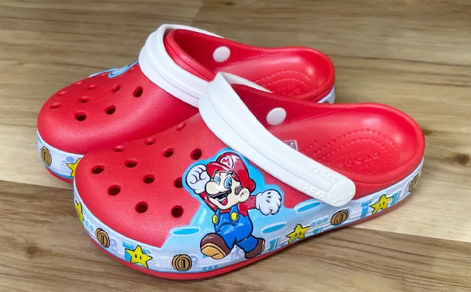 Crocs Kids Super Mario Clogs on the Floor