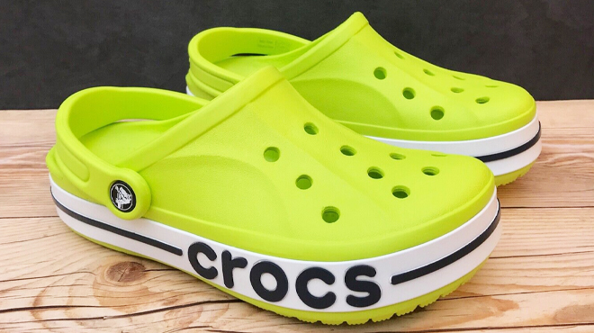 Crocs Lime Punch Navy Toddler Bayaband Clogs