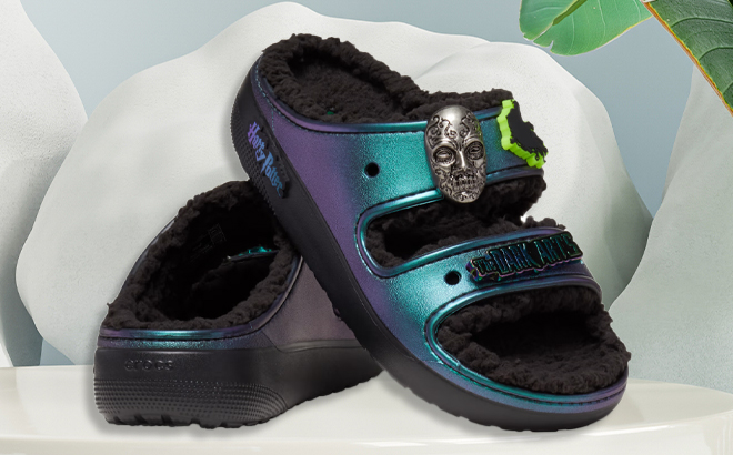 Crocs x Harry Potter Cozzzy Sandals in Black with Jibbitz