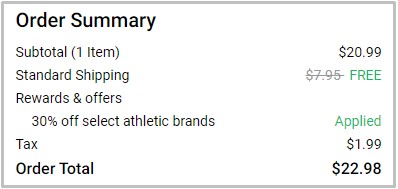 DSW Adidas Kids Shoes Checkout Screenshot