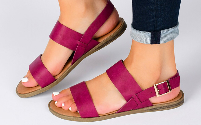 DSW Journee Collection Lavine Sandal in a Berry color