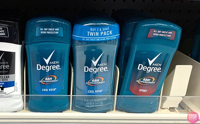 Degree Mens Antiperspirant Deodorant in shelf