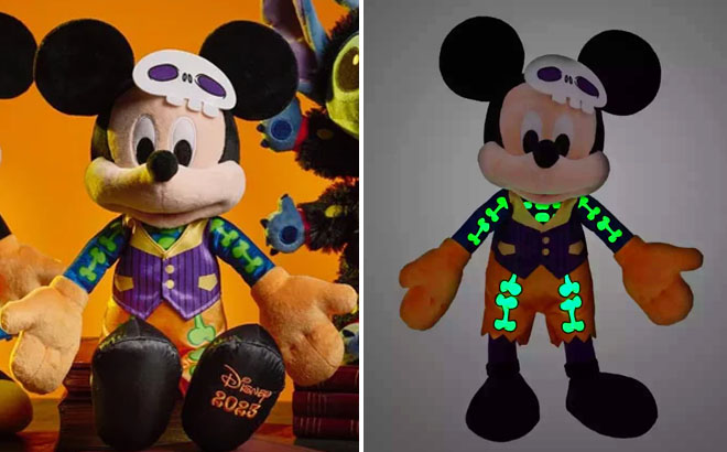 Disney Halloween Mickey Mouse Glow in the Dark Plush