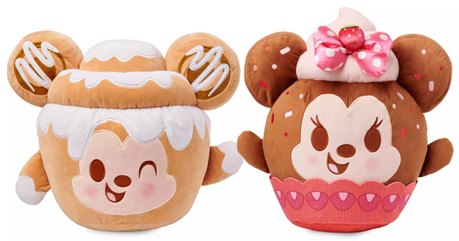 Disney Mickey Mouse Cinnamon Bun and Minnie Mouse Strawberry Cupcake Scented Plush