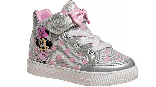 Disney Minnie Mouse High Top Sneakers in Silver Pink