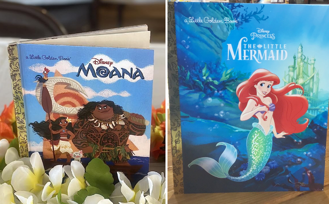 Disney Moana and The Little Mermaid Little Golden Books