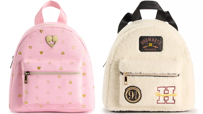 Disney Princesses Mini Backpack on the Left and Harry Potter Mini Backpack on the Right